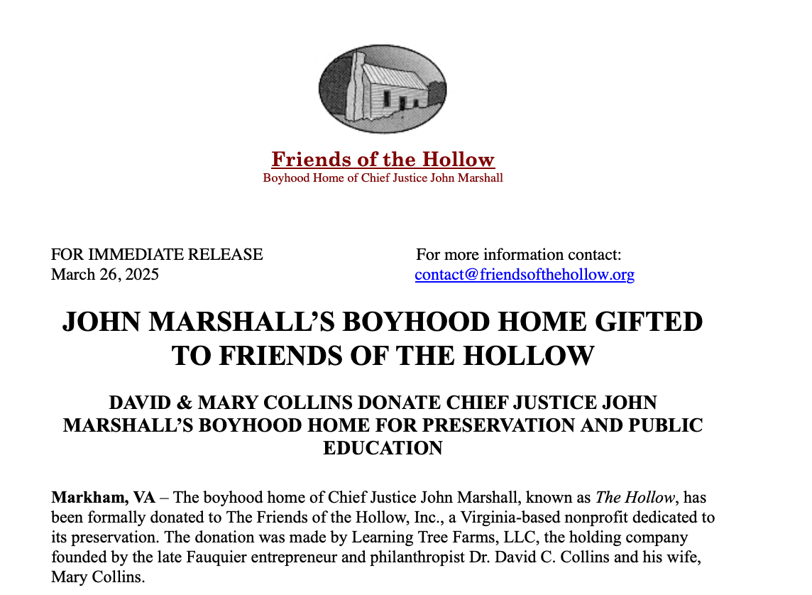 Front page of the press release